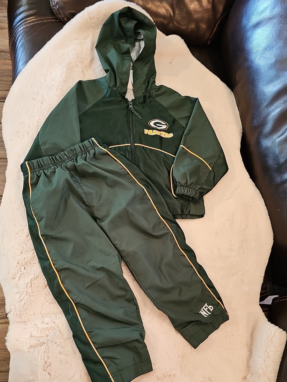NFL Green and Gold Kids Matching Track Set